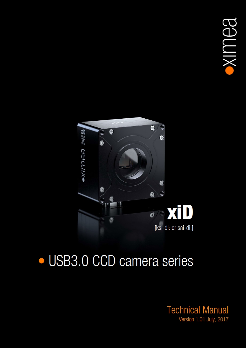 xid technical manual usb3 ccd Sony camera scientific grade